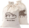 Augshy Bread Bag, 2 Pieces Linen Bags for Homemade Bread, 17.5 × 11.5 Inches, Unbleached & Reusable Storage