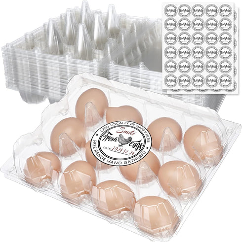 Zhanmai 120 Pcs Easter Plastic Egg Cartons Bulk 12 Count Clear Reusable Large