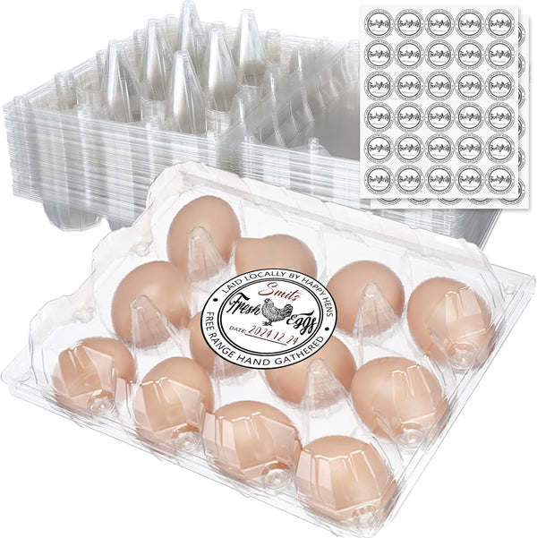 Zhanmai 120 Pcs Easter Plastic Egg Cartons Bulk 12 Count Clear Reusable Large