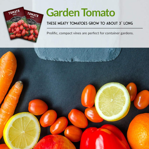 (1 Pack) Roma Tomato Seeds for Planting - Determinate Heirloom Paste Tomato Variety for Sauce and Canning - Productive