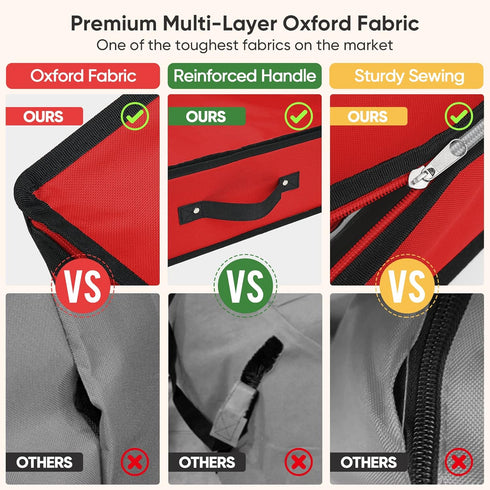 BALEINE Christmas Wrapping Paper Storage Organizer, 40" Durable 600D Oxford Fabric Bag with Pockets for Holiday