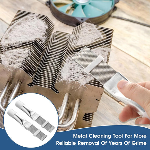 2 Pcs Air Conditioner Fin Comb, AC Fin Comb Straightener Cleaner Coil Brush, Adiator Fin Cleaning Refrigerator Tool, Evaporator Radiator Repair Clean Tool