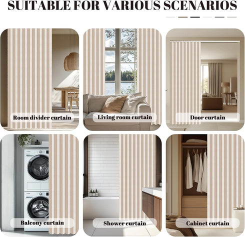 Sets (1 Pack, 54W 78 AJAZZ Blackout Door Curtain Magnetic Doorway Curtain Included Rod x L,Biscotti Beige) Accordion