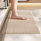 Soft and Absorbent Chenille Bathroom Rug with Rubber Backing, Quick-Dry Washable Runner Mat, Khaki 16"x24"