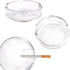 Fargus Glass Ashtrays for Cigarettes, Portable Decorative Modern Ashtray for Indoor Outdoor Use, Pack of 2 (Clear)