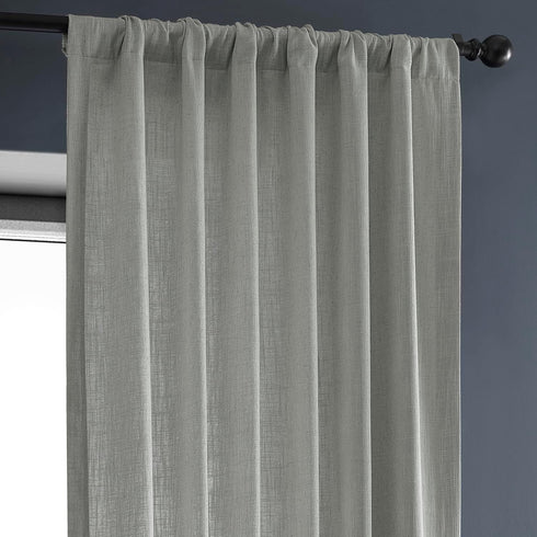 HPD Half Price Drapes Premium Heavy Faux Linen Curtains, 1 Panel, 50W x 108L Light Filtering Ash Grey Window Curtains