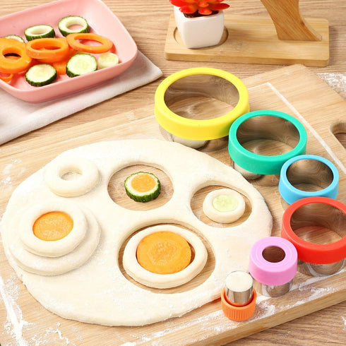 Round Cookie Biscuit Cutter Set, 6 Graduated Circle Pastry Cutters, Stainless Steel Cookie and Dough Cutters for Donut,