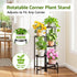 NQW 5 Tall Plant Stand Indoor Outdoor, Corner Metal Flower Pot Stands for Multiple Plants, Tier Heavy Duty Plant Shelf