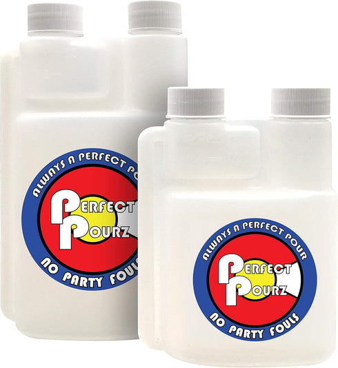 Plastic Flask for Liquor - 16 Ounce with 1 Ounce Shot Glass - Perfect Pourz