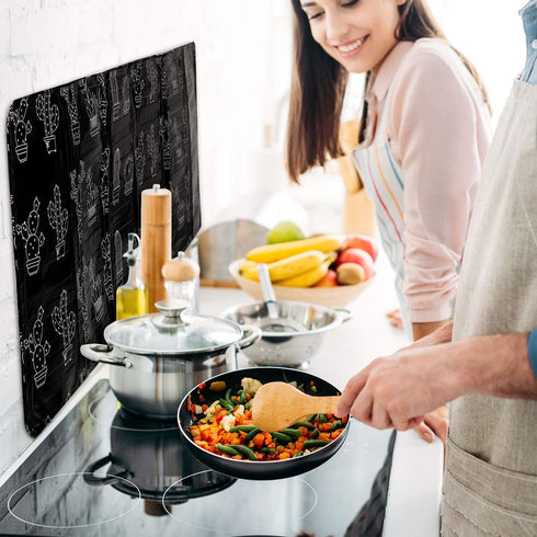 2 Pcs 3 Sided Foldable Grease Splatter Guard, Aluminum Foil Splash Screen for Frying Pan Cooking