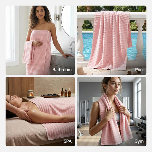 2Pack 3163 inches, 100% REDKISS Large Bath Towels Cotton, Super Soft and Absorbent, Quick-Dry Towels, Perfect