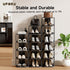6-Tier Closets Vertical Shoe Rack, Plastic Stackable Storage Shelf for Small and Narrow Spaces, Compact Free Standing