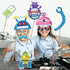 25Pcs Robot Photo Booth Props with Stick, Kids Photography Backdrop Decorations, Birthday Theme Selfie Props, Robotics