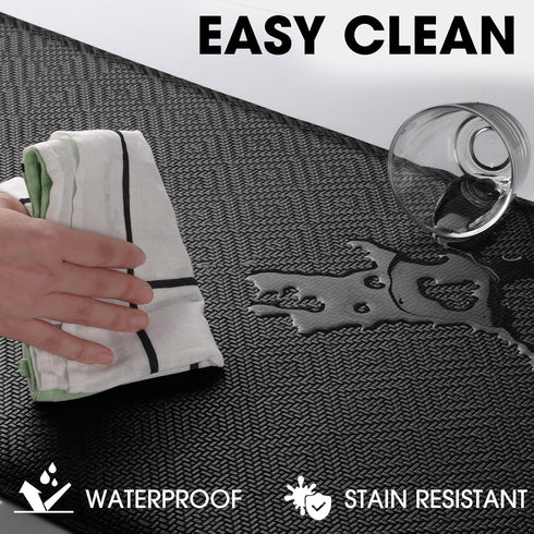 Mattitude Kitchen Mat Cushioned Anti-Fatigue Floor Mat, Waterproof Non-Slip Mats for House Sink Office Laundry (Black)