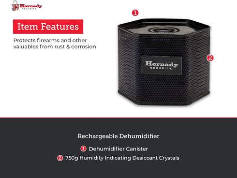 Hornady 95902 Dehumidifier Canister, Black
