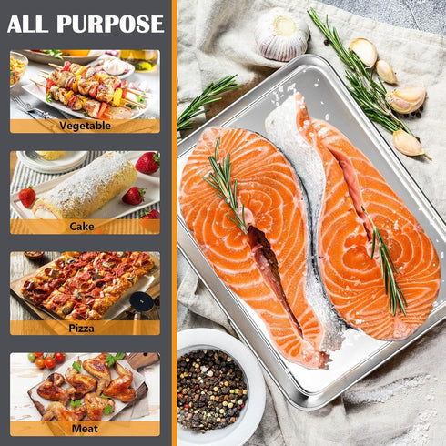 Joyfair Toaster Oven Baking Pan Set - 10.4inch, 2 Pcs Stainless Steel Cookie Tray for Roasting & Grilling
