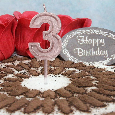Luter Rose Gold Glitter Happy Birthday Cake Candles, Number 9 Birthday Candle Cake Topper Decoration for Party