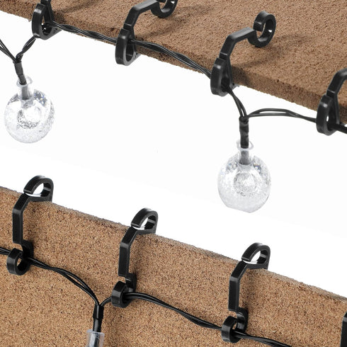 Marsui 120 Pieces Christmas Light Clips, Outdoor Gutter Hooks for Hanging String Lights (Black)