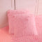 LIFEREVO 2 Pack Fluffy Faux Fur Pillow Shams, 18 x 18 Inches Luxury Decorative Cushion Covers, Pink, Zipper Closure