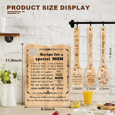 Mothers Day Gifts for Mom - Mom Birthday gifts, Thank You Gifts for Mom from Daughter Son, Mom Cutting Board Set Gift, Christmas Gifts for Mom Kitchen Decoration Gifts for Mother by YUEYUQIU