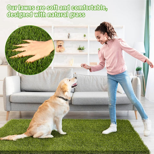 CooRug 30 17 Inches Fake Grass, x Artificial Grass for Dogs, Realistic Turf for Indoor Outdoor Door Mat Balcony Patio