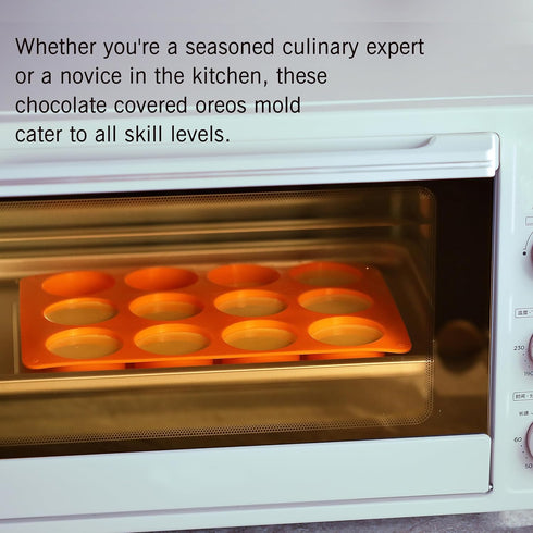 2PCS Silicone Oreo Molds: LCCOWOT 12 Cavity Round Baking Mold for Chocolate, Cookie, Mini Cake, Dishwasher Safe