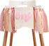1st Girl Pink Theme Birthday High Chair Banner - Boho First Birthday Cake Smash Photo Decor (PINK ONE HF)