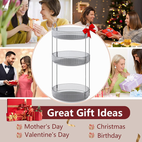 360 Countertop, Lipsticks(3 INVSSENE Rotating Makeup Organizer, Bathroom Make Up Spinning Holder Rack, Large Capacity