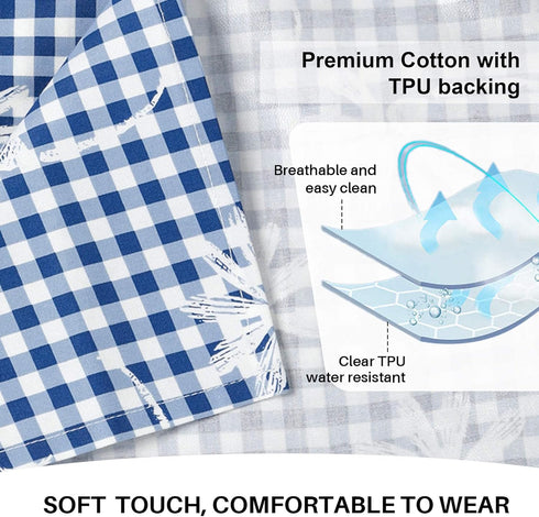 Adjustable Bib Kitchen Cooking Apron for Women/Men, 100% Cotton Gingham Check for Restaurant Cafe Shop