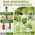 NQW 6 6 Tier Metal Plant Stand, Potted Multiple Flower Pot Holder Shelf, Indoor&Outdoor Folding Planter Display Shelves