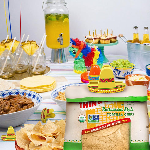 Sombrero Chip Clips, 6 Set Bag Clips for Food Storage, Snack Bag Sealer with Fun Mini Sombrero Hats