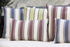 JOJUSIS Farmhouse Stripe Throw Pillow Covers, Pack of 2, 20 x 20 Inch, Blue