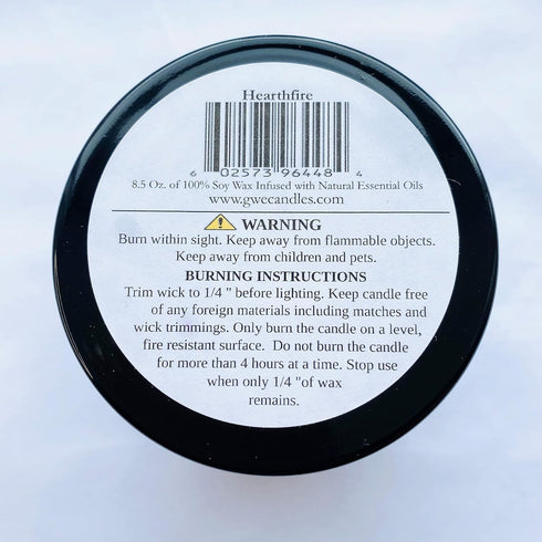 Hearthfire Sandalwood Scented Soy Candle w/Natural Oils, Wood Wick, Smoky Dark Sweet, Made in The USA