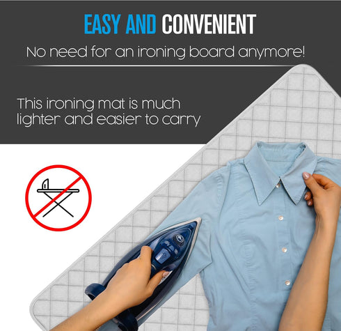 Houseables Ironing Mat, Portable Iron Pad, Dryer Top Protector, 33 x 17, Magnetic Cover for Table Top