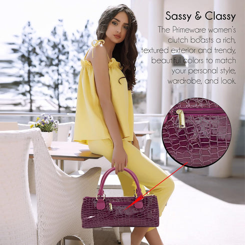 Trendy Women’s Wine Clutch Bag (Thermal Insulated) | Holds 750mL Red & White Bottles | Incl. Portable Waiter-Style
