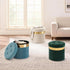 Room13x13x12.4(Green,1pcs) xuperbonus Small Ottoman with Storage,Folding Round Ottoman with Gold Trim,Velvet Storage