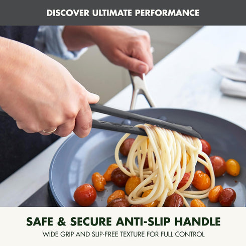 GreenPan Silicone Tong, Flexible Rubber Nonstick Kitchen Utensil for Cooking, Grilling, Serving, Heat-Resistant