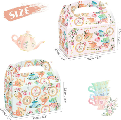 12 PCS Tea Party Favor Boxes - Lets Tea Party Party Supplies, Favor Bags for Tea Party Time