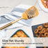 Gold Cooking Utensils Set - 5 PC Stainless Steel Kitchen Tools for Modern Cooking & Serving - Dishwasher Safe