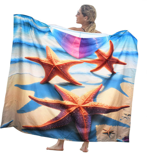 Catalonia Beach Towel With Hood, Microfiber Hooded Swim Poncho, Sand-Free for Kids