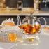 900ml CNGLASS Glass Teapot with Removable Infuser,Clear Tea Kettle Stovetop Safe,Blooming and Loose Leaf Tea Maker