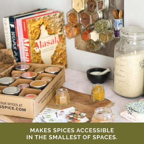 6x8 Inches Gneiss Spice Stainless Finish Wall Plate Base for Magnetic Spice Jars, Small (Jars Not Included)