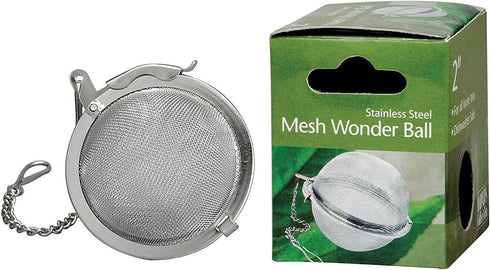 HIC Kitchen Mesh Ball Tea Infuser - 18/8 Stainless Steel for Loose Leaf Tea and Mulling Spices