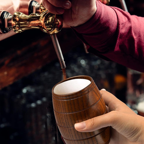 IUAQDP 2 Pieces Novelty Wood Barrel Shaped Wooden Drinking Beer Tea Cup, Home Decor Camping Cup