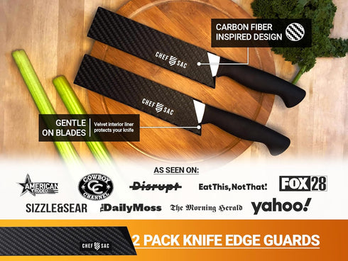 Chef Sac Knife Edge Guards | Professional Universal Knife Cover & Protector | Durable BPA-Free Plastic Knife Guards