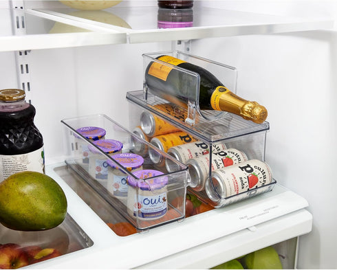 iDesign Soda Can Organizer with Lid - Clear - Made in USA for Pantry or Refrigerator
