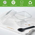 8 oz 50 Sets, Zezzxu Dessert Cups with Lids and Spoons, Square Plastic Dessert To-Go Containers with Dome Lids & Sporks