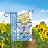 Welcome Spring Summer Butterfly Decorative Garden Flag, Daisy Flowers Floral Blue, Double Sided 12 x 18.