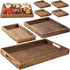 Yangbaga Rustic Wooden Serving Trays with Handle - Set of 7 Rectangular