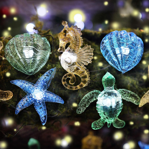 Indoor Ocean Theme String Lights - 10ft 30 LED Nautical Décor, USB or Battery Operated Twinkle Fairy Lights for